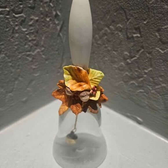 1988 Avon Fall Harvest Ceramic and Glass Decorative Bell 7" - Picture 1 of 5